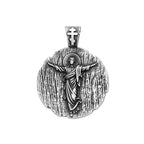 Jesus Round Pendant — Stainless Steel