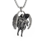 Vintage Punk Mythology Style Metal Sexy Angel Goddess Pendant Necklace for Men Women Classic Mysterious Souvenir Jewelry