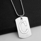 Steel Pendant 316L Initials Letter Name
