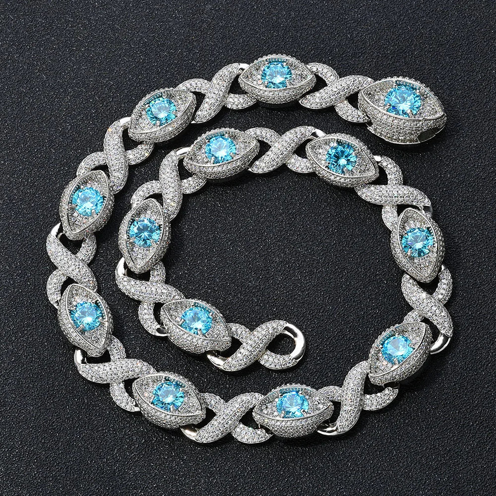 Iced Out Chain Necklace Colored Zircon 15MM