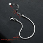 Star Snake Chain Bracelet 3mm — 316L Stainless Steel, 18cm+5cm