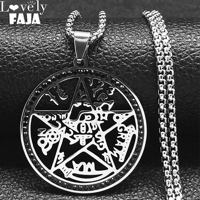 Pentagram Witchcraft Necklace — Silver