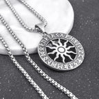 Silver Viking Sun Circle Pendant Necklace Box