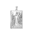 Dawapara Pentacles Tarot Card Pendant for Necklace Stainless Steel Golden Black Jewelry Accessories Charms Pendants