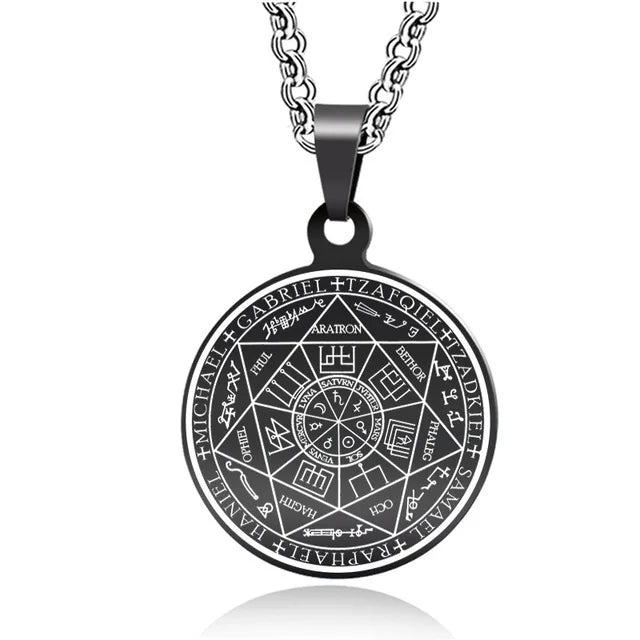 Nordic Rune Compass Necklace — Stainless Steel