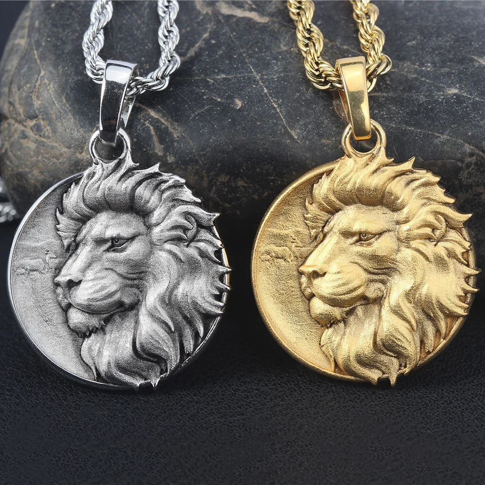 Lion Head Pendant — 925 Silver