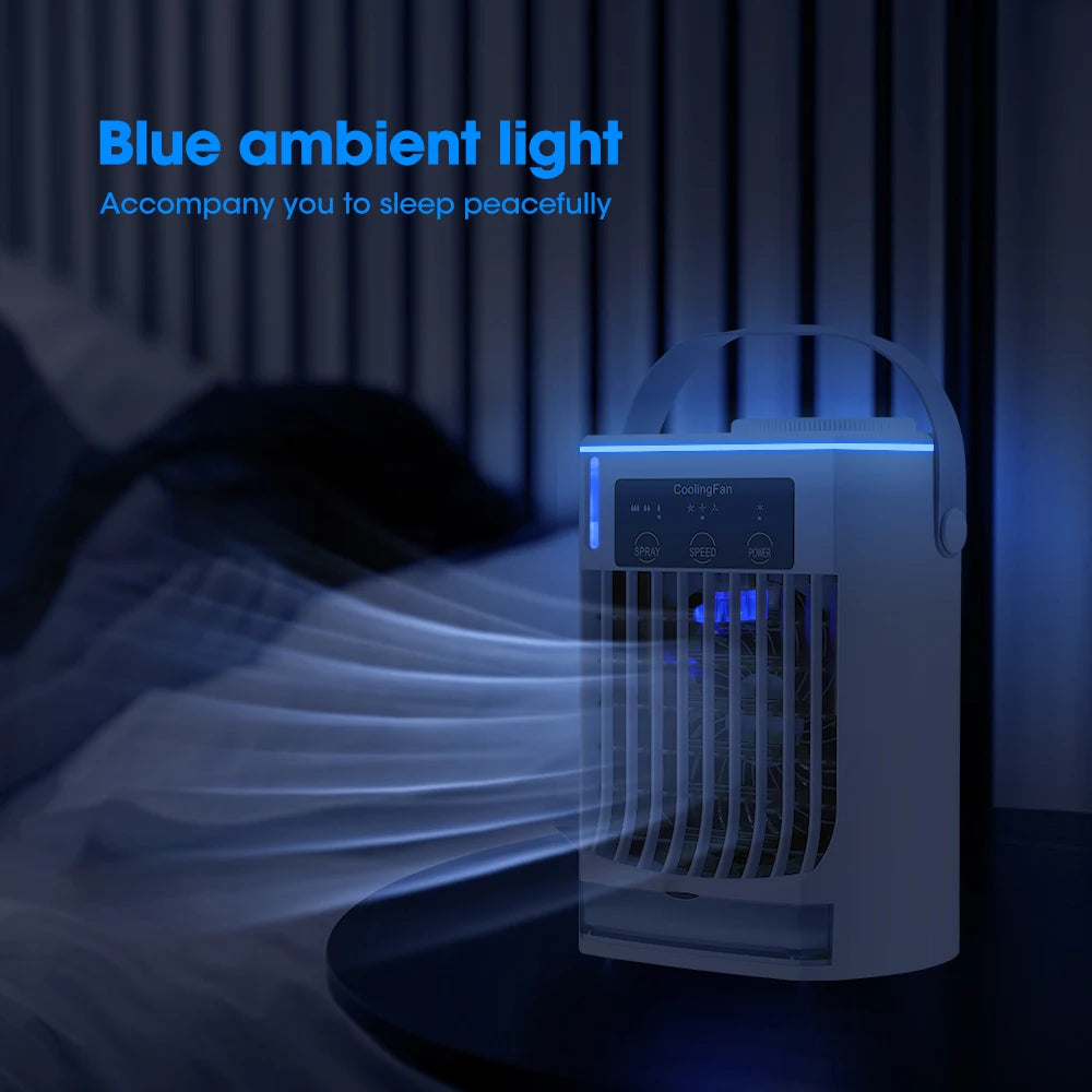 Small Space Air Conditioning for Home Rechargeable Portable Summer Desktop Air Cooler Spray Fan Moist Clean Air for