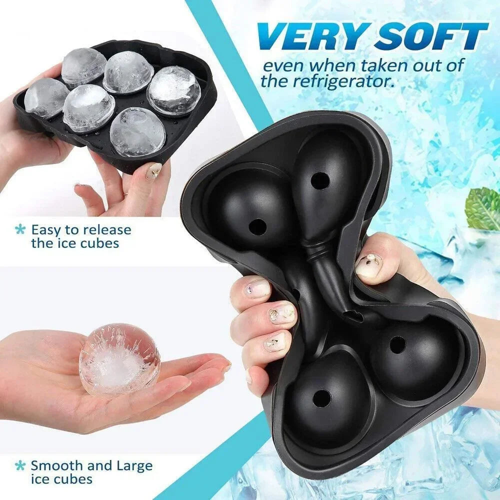 Ice Cube Tray Silicone Ice Ball Freezer Mold Square Ice Cube Maker with Lid 4/6/8 Grids for Whiskey Cocktail Coffee