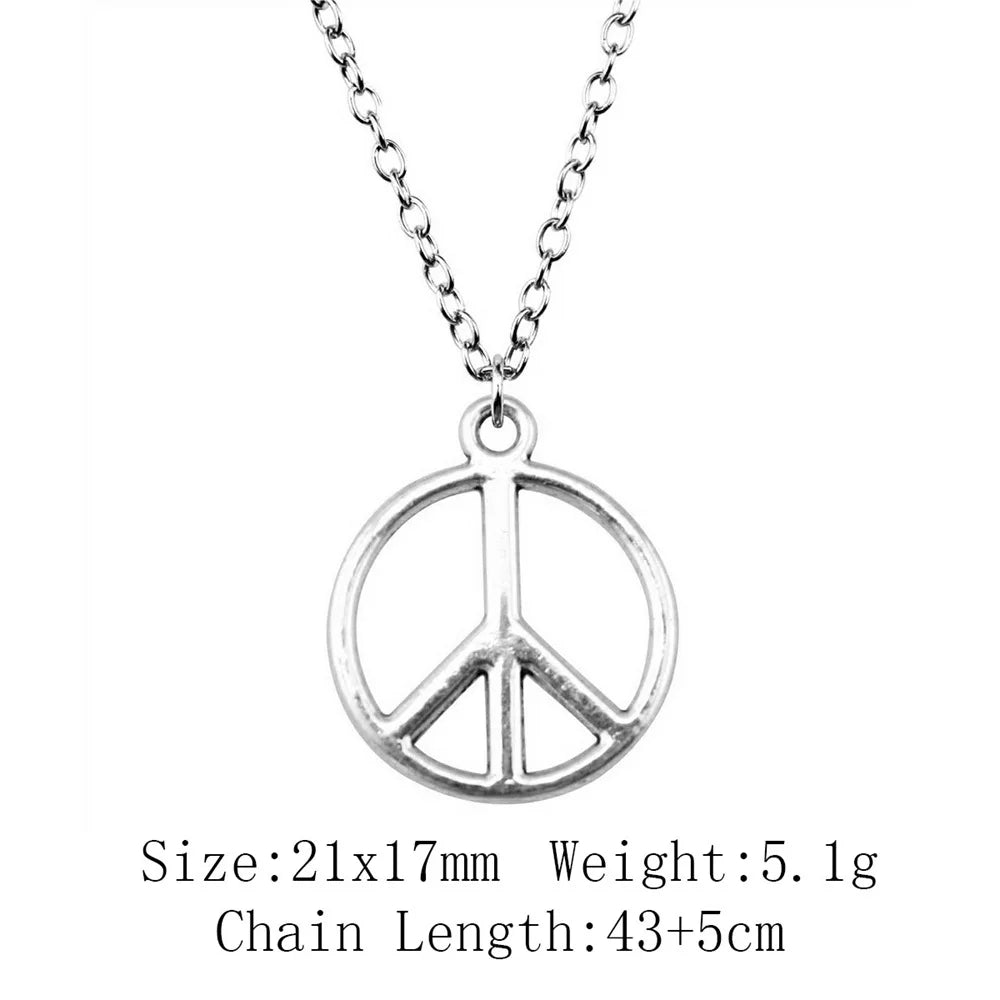 New Fashion Peace Symbol Pendants Necklace Jewelry Gift Peace Sign Peace Dove Necklace For Women
