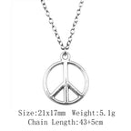 New Fashion Peace Symbol Pendants Necklace Jewelry Gift Peace Sign Peace Dove Necklace For Women