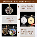 ESKEEM Big Circle Photo Medallions Chain Pendant Iced Out Men Hip Hop Memory Picture Pendant Jewelry Christmas Gift