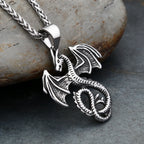 Flying Dragon Steel Pendant Punk Vintage Pterosaur
