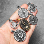 Compass Stainless Steel Pendant Necklace