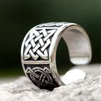 Viking Odin Trinity Celtic Knot Amulet Ring — Stainless Steel