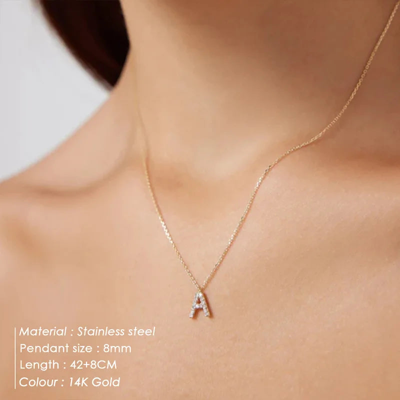 Letter Charm Pendant Necklace — Gold Iced