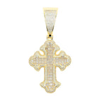 New Iced Out Bling CZ Cross Pendant Necklace Silver Color Prong Setting Cubic Zirconia Jesus Charm Men Women Hip Hop