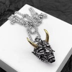 Street Retro Cool Exaggerate Stainless Steel Creative Clavicle Chain Wheat Chain Ox Head Choker Man Necklace