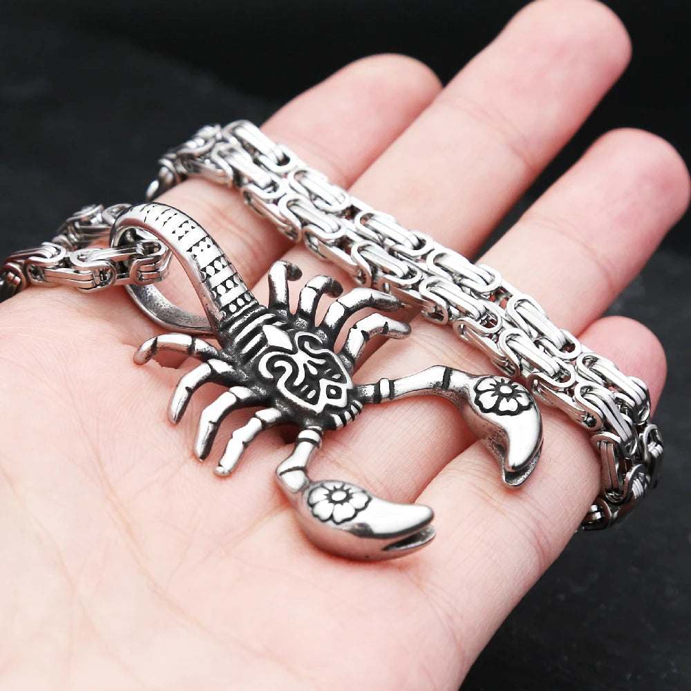 Scorpion Pendant Necklace — Stainless Steel