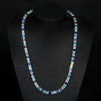 Tennis Necklace Stainless Steel Blue Gradient CZ