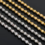 Gold Iced Out Bead Necklace 4MM Ball Chain