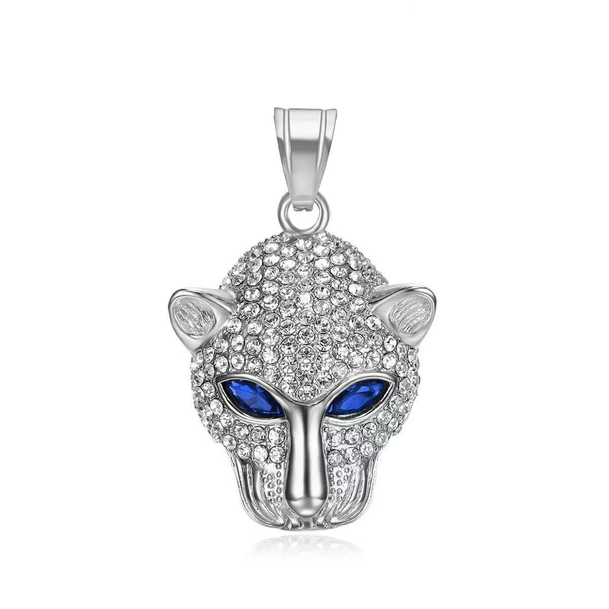 Vintage Stainless Steel Leopard Head Pendant Necklace Gothic Hip Hop Classic Animal Necklaces For Men Fashion Party Jewelry Gift