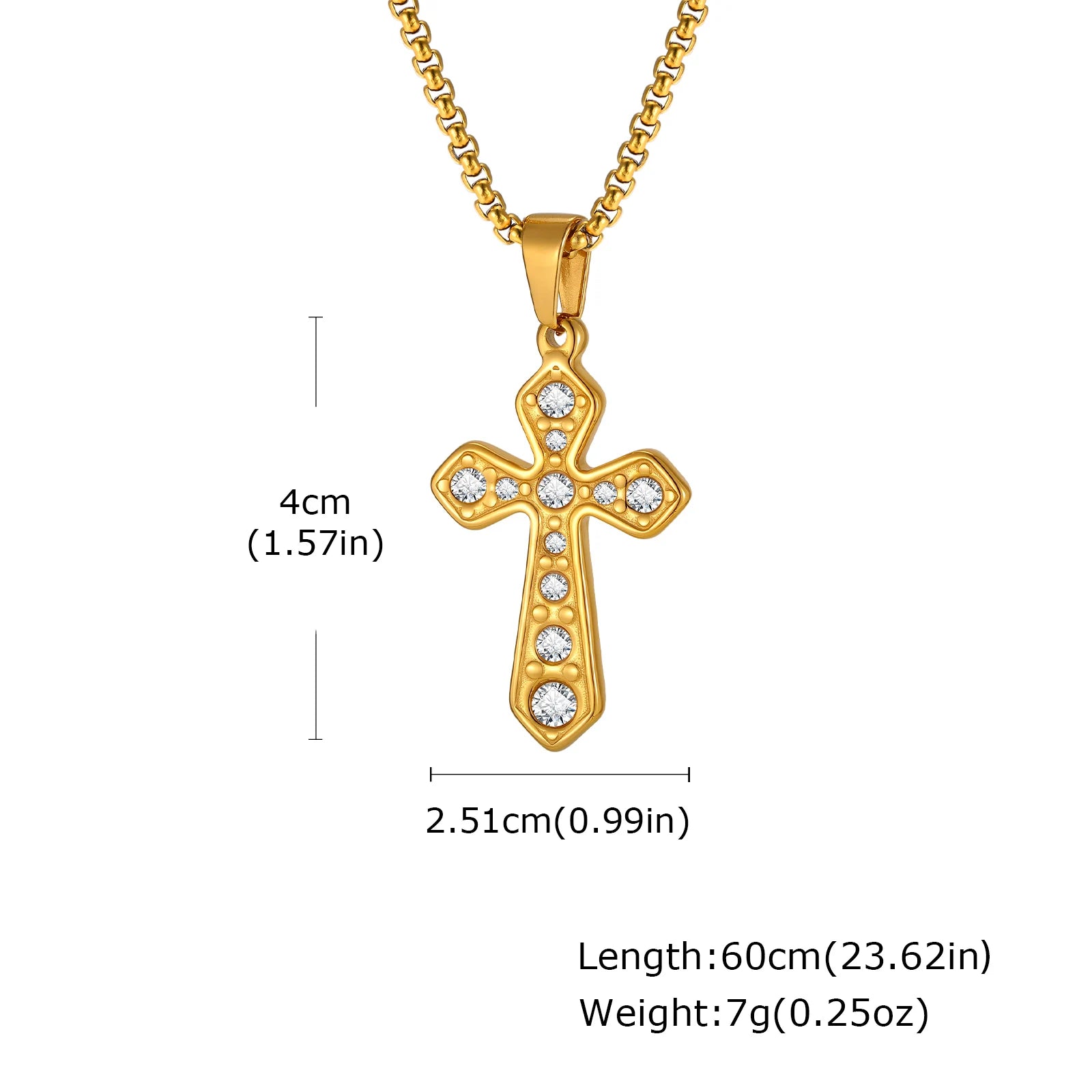 Iced Out Zircon Cross Pendant — Stainless