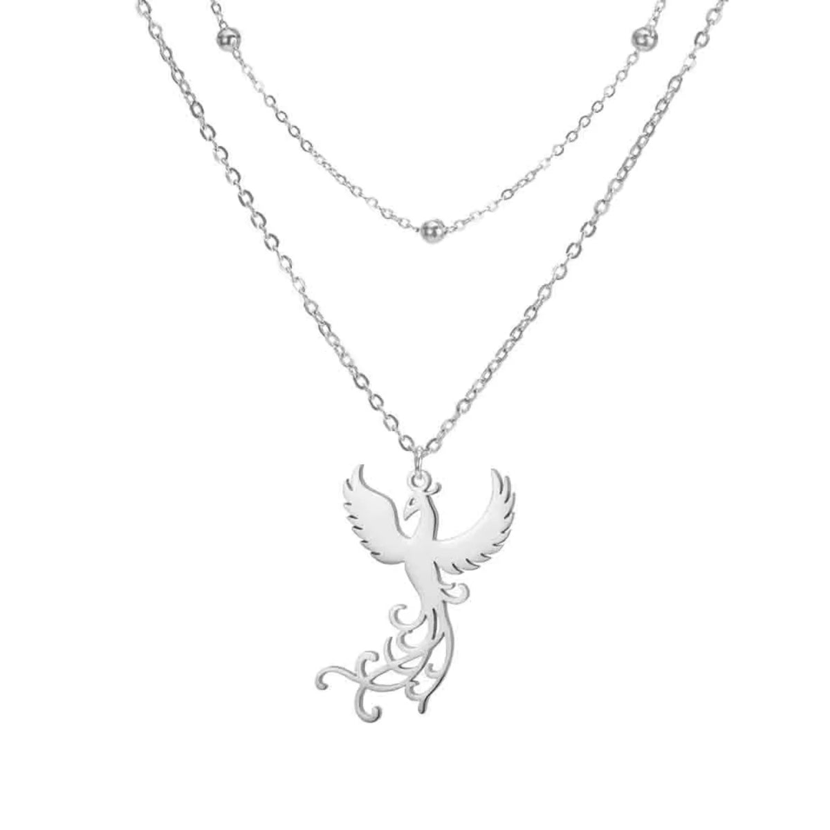 Winged Bird Totem Pendant Necklace — Stainless Steel