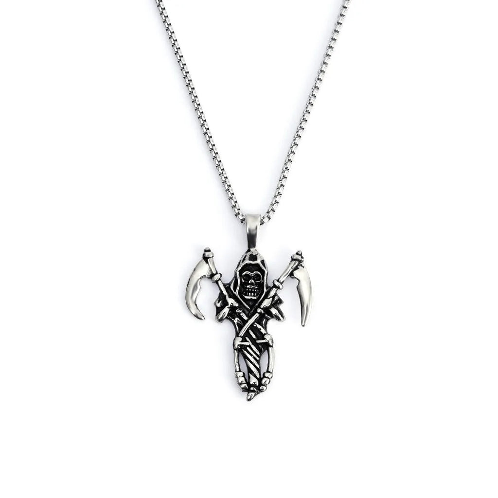 Skull Reaper Steel Pendant European American Versatile