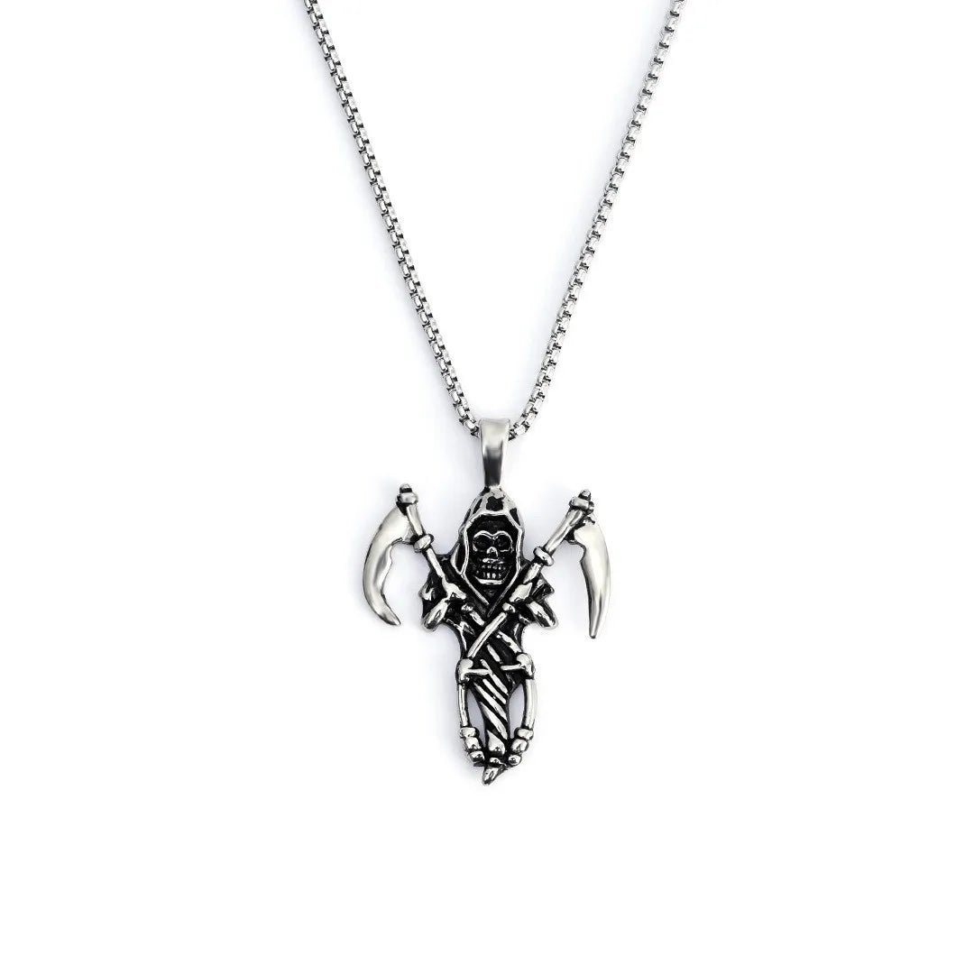 Skull Reaper Steel Pendant European American Versatile