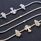 Cross Tennis Necklace Iced Out 5A CZ