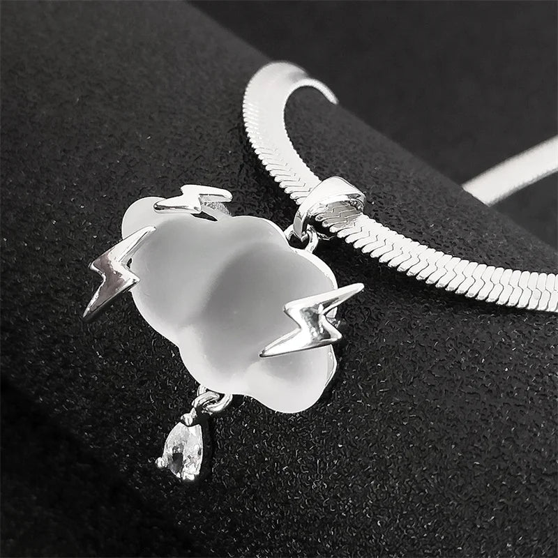 Iced Out Steel Chain Y2k Floating Cloud Lightning