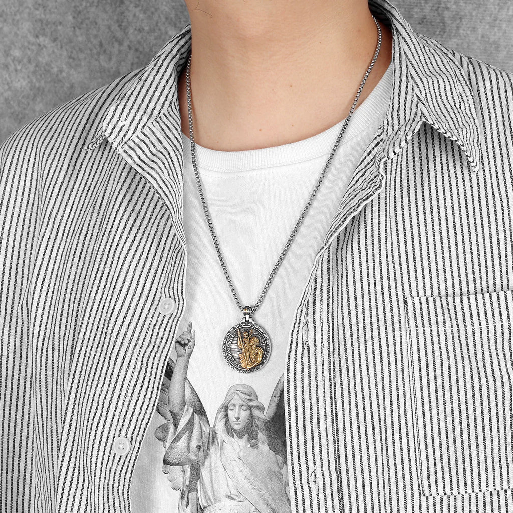 St. Christopher Pendant — Stainless Steel
