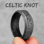 Celtic Knot Viking Rune Ring Men Stainless Steel Ring Norse Elder Futhark Talisman Wide Band Vintage Biker Jewelry Gift For Him