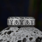 Gothic Seal of Satan Signet Ring — Stainless Steel