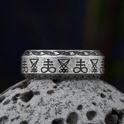 Gothic Seal of Satan Signet Ring — Stainless Steel