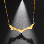 Flying Bat Cutout Pendant Necklace — Stainless Steel