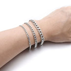 Fashion Stainless Steel Men Curb Cuban Chain Bracelet Women Bracelet on Hand for Couple Unisex Wrist Hand Jewelry