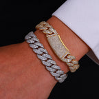 HHIOK Bracelet Hip Hop Jewelry Shining Cubic Zirconia Miami 13MM Cuban Chain Men and Women Festival Gift