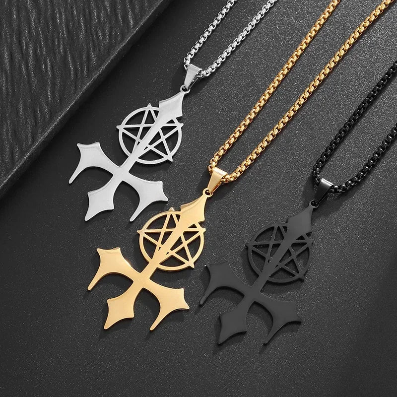Inverted Pentagram Devil Pendant Necklace — Stainless Steel