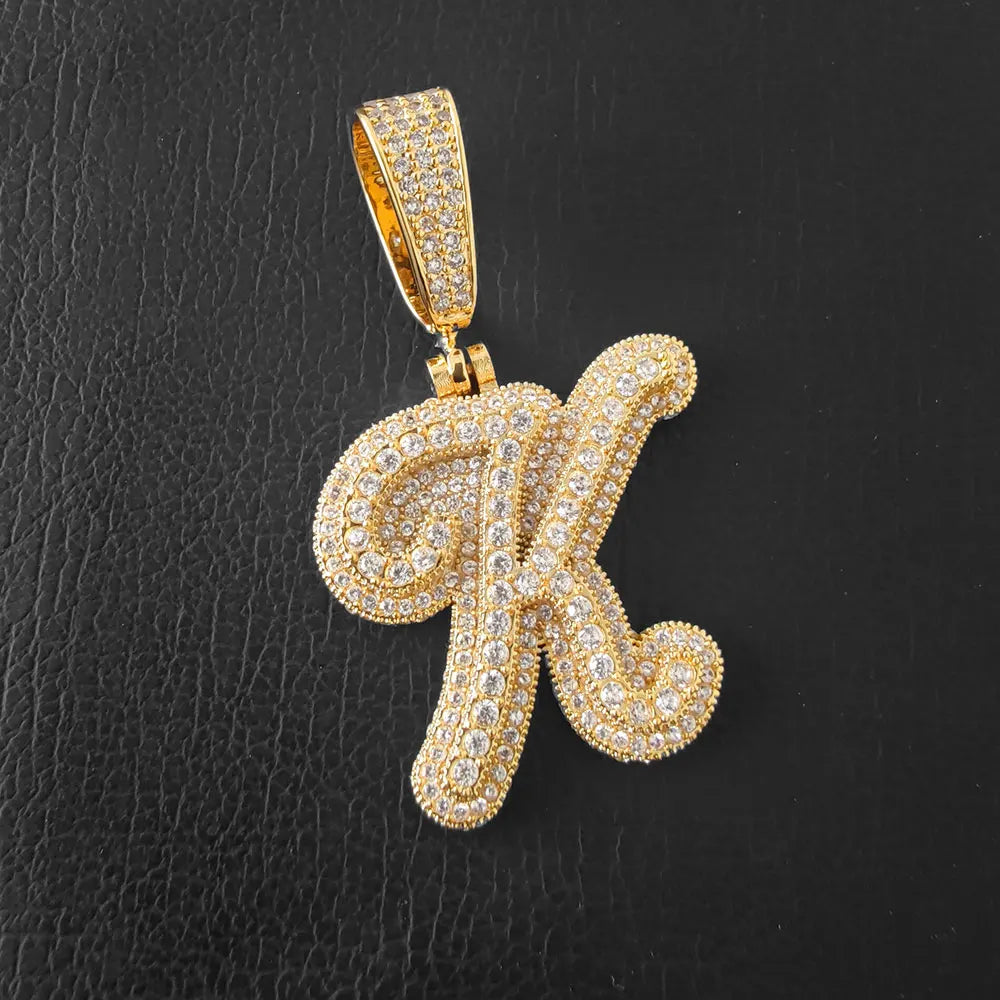 Iced Out Letter Pendant Name Statement