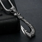 Norse Mythology Moana Fishing Hook Men's Pendant Necklace Retro Legendary Viking Designer Pendants Box Chain Jewelry Party Gift