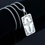 Silver Compass Pendant Necklace Stainless Steel