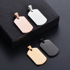 18x30mm Small Military Army ID 4 Colors Stainless Steel Name Blank Dog Tags Pendant Rectangle Necklace Jewelry