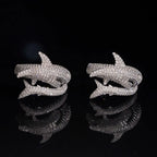 Iced Out D Color Moissanite Shark Men Ring Silver Hiphop Rock Party Rings White Pass Tester