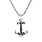 Anchor Compass Rudder Pendant — Stainless Steel