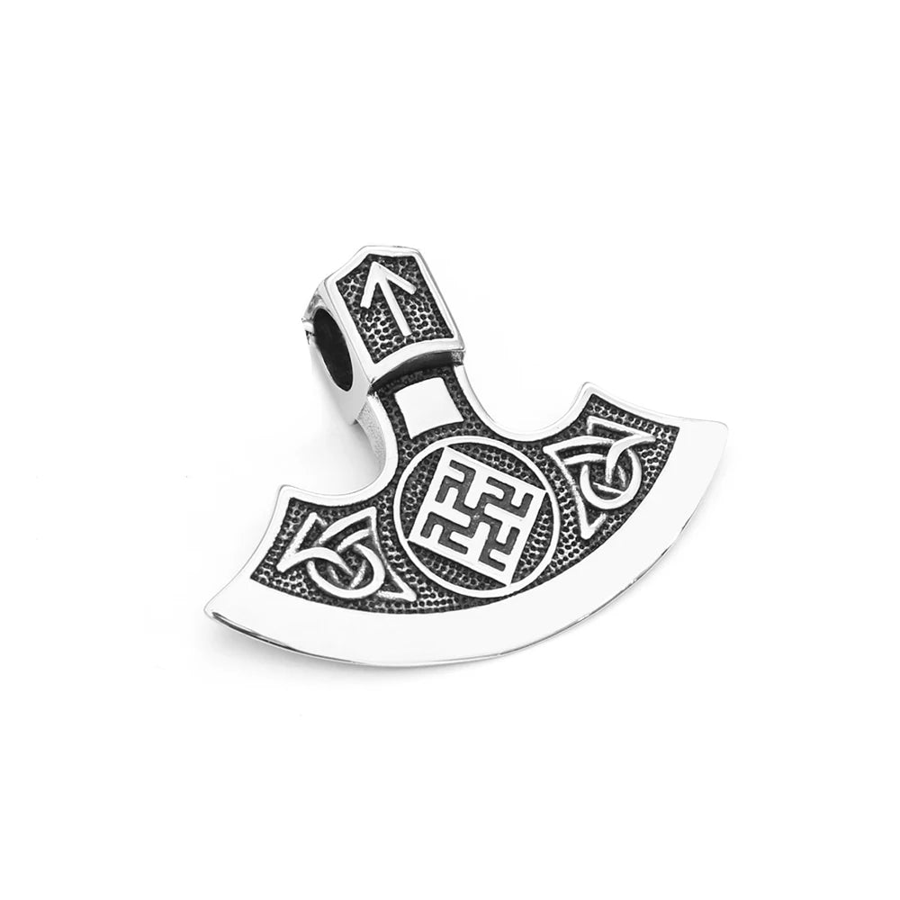 Retro Slavic Perun Axe Pendant Necklaces For Men Boys Stainless Steel Odin Nordic Viking Sign Necklace Fashion Jewelry Gifts