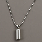 Capsules Pendant Necklace Strong Titanium Steel Openable Pill Case Necklace Gift for Men Women Long Chain Jewelry