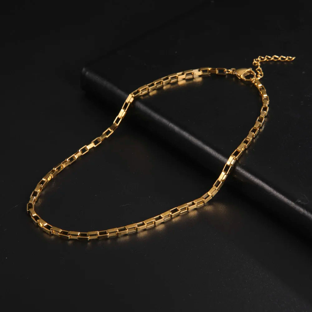 Paperclip & Cable Link Chain Choker Necklace — Stainless Steel