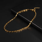Paperclip & Cable Link Chain Choker Necklace — Stainless Steel