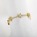 Gold Iced Out Star Bracelet CZ Statement